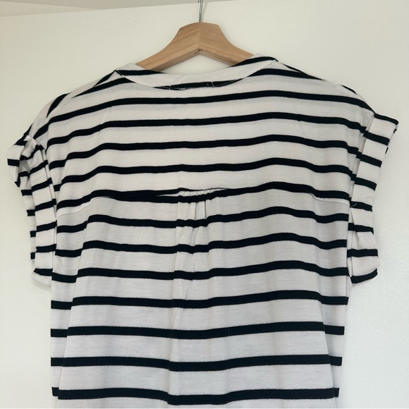 Gibson Stripe Drawstring Jersey Dress XS Black & White - Picture 8 of 8